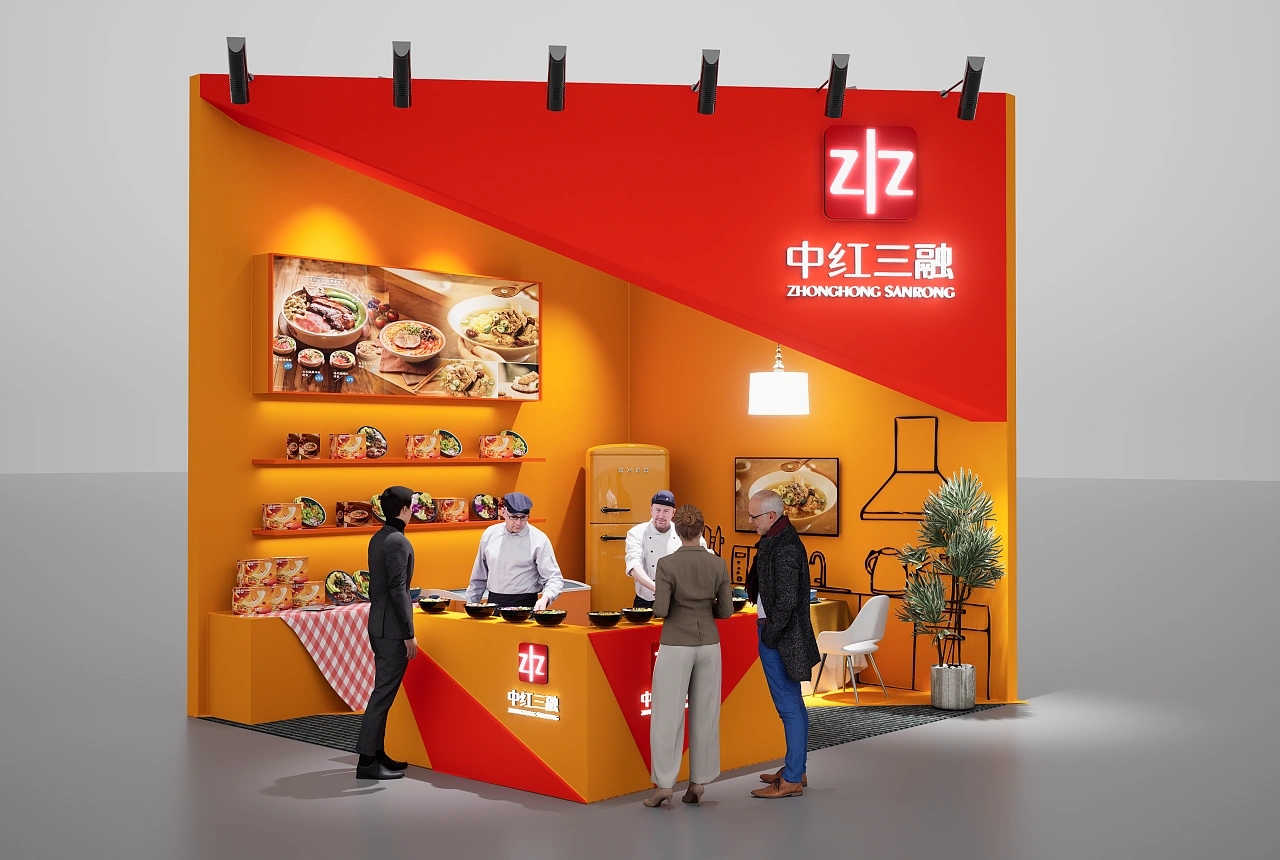 中紅三融預制食品展臺設計搭建案例分析