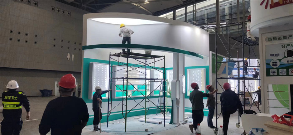 和美樂展臺(tái)搭建施工現(xiàn)場(chǎng)