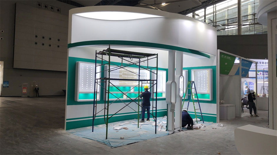 和美樂展臺(tái)搭建施工現(xiàn)場(chǎng)